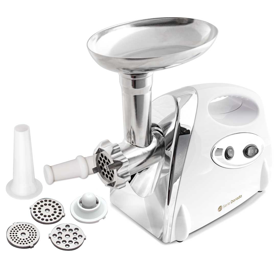 SD-9000_picadora-de-carne-1800Watts-blanca-cromada_pica-todo-tipo-de-carnes_Serie-Dorada-1