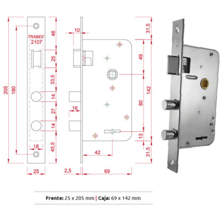 CERRADURA TRABEX MODELO 2107