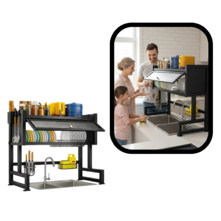 Seca Platos 2 Niveles Con Cajon 65cm
