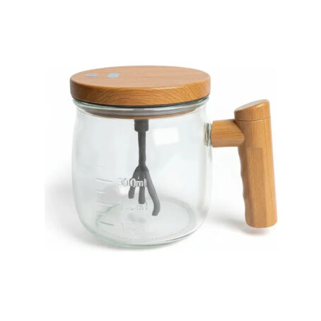 TAZA DE VIDRIO CON BATIDOR RECARGABLE USB